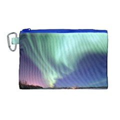 Aurora Borealis Alaska Space Canvas Cosmetic Bag (large)