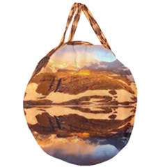 France Snow Winter Sunrise Fog Giant Round Zipper Tote