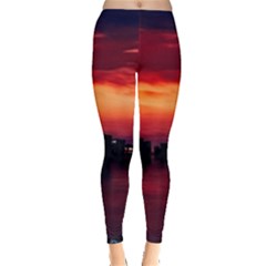 New York City Urban Skyline Harbor Leggings  by BangZart