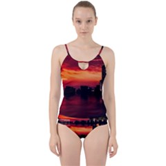 New York City Urban Skyline Harbor Cut Out Top Tankini Set by BangZart