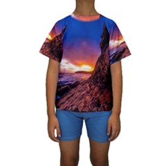 South Africa Sea Ocean Hdr Sky Kids  Short Sleeve Swimwear by BangZart