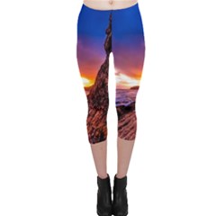 South Africa Sea Ocean Hdr Sky Capri Leggings  by BangZart