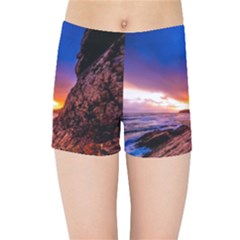 South Africa Sea Ocean Hdr Sky Kids Sports Shorts by BangZart