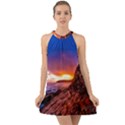 South Africa Sea Ocean Hdr Sky Halter Tie Back Chiffon Dress View1