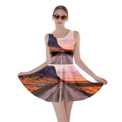 Iceland Sky Clouds Sunset Skater Dress by BangZart