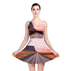 Iceland Sky Clouds Sunset Reversible Skater Dress by BangZart