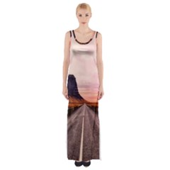 Iceland Sky Clouds Sunset Maxi Thigh Split Dress by BangZart