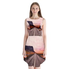 Iceland Sky Clouds Sunset Sleeveless Chiffon Dress   by BangZart