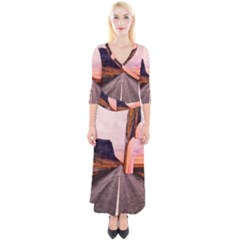 Iceland Sky Clouds Sunset Quarter Sleeve Wrap Maxi Dress by BangZart