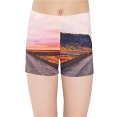 Iceland Sky Clouds Sunset Kids Sports Shorts by BangZart