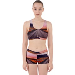 Iceland Sky Clouds Sunset Work It Out Sports Bra Set by BangZart