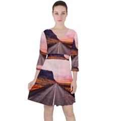 Iceland Sky Clouds Sunset Ruffle Dress by BangZart