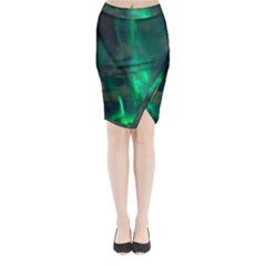 Northern Lights Plasma Sky Midi Wrap Pencil Skirt by BangZart