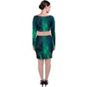 Northern Lights Plasma Sky Long Sleeve Crop Top & Bodycon Skirt Set View2