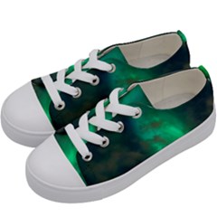 Northern Lights Plasma Sky Kids  Low Top Canvas Sneakers