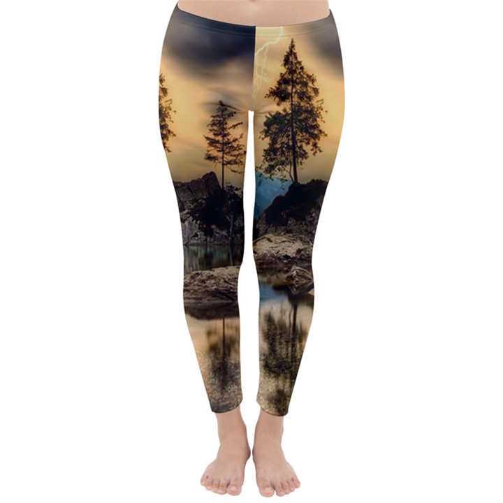 Sunset Dusk Sky Clouds Lightning Classic Winter Leggings