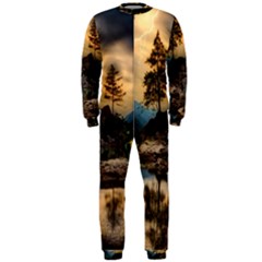 Sunset Dusk Sky Clouds Lightning Onepiece Jumpsuit (men)  by BangZart