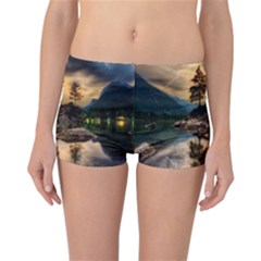 Sunset Dusk Sky Clouds Lightning Reversible Boyleg Bikini Bottoms by BangZart