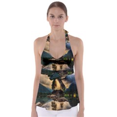 Sunset Dusk Sky Clouds Lightning Babydoll Tankini Top by BangZart