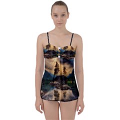 Sunset Dusk Sky Clouds Lightning Babydoll Tankini Set by BangZart