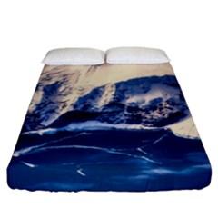 Antarctica Mountains Sunrise Snow Fitted Sheet (california King Size) by BangZart