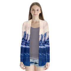 Antarctica Mountains Sunrise Snow Drape Collar Cardigan by BangZart