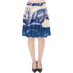 Antarctica Mountains Sunrise Snow Velvet High Waist Skirt by BangZart