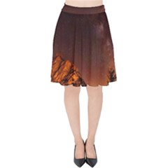 Italy Night Evening Stars Velvet High Waist Skirt by BangZart