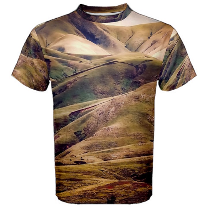 Iceland Mountains Sky Clouds Men s Cotton Tee