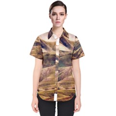 Iceland Mountains Sky Clouds Women s Short Sleeve Shirt