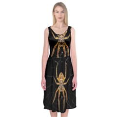 Insect Macro Spider Colombia Midi Sleeveless Dress by BangZart