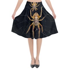 Insect Macro Spider Colombia Flared Midi Skirt by BangZart