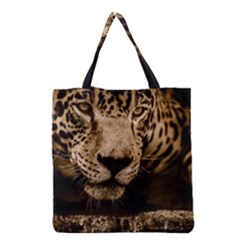 Jaguar Water Stalking Eyes Grocery Tote Bag by BangZart