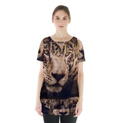 Jaguar Water Stalking Eyes Skirt Hem Sports Top by BangZart