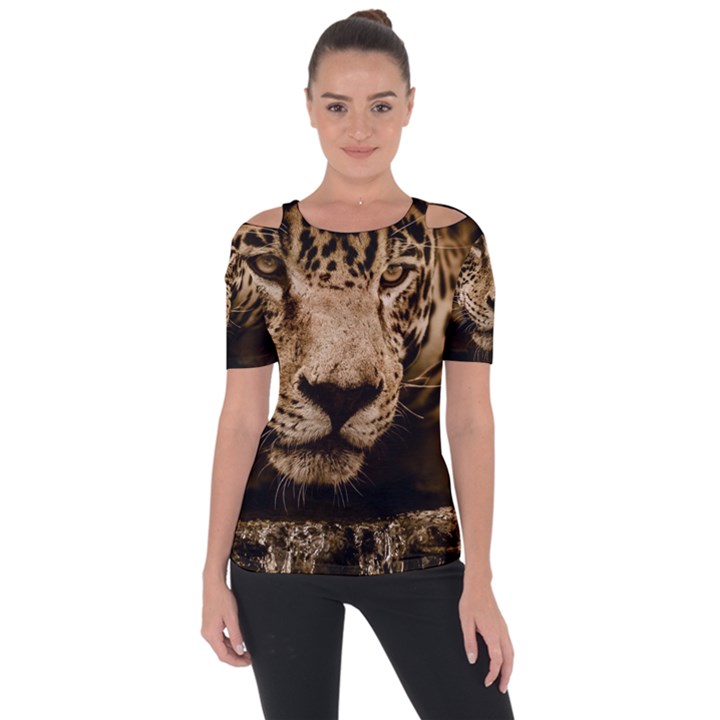 Jaguar Water Stalking Eyes Short Sleeve Top