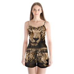 Jaguar Water Stalking Eyes Satin Pajamas Set by BangZart