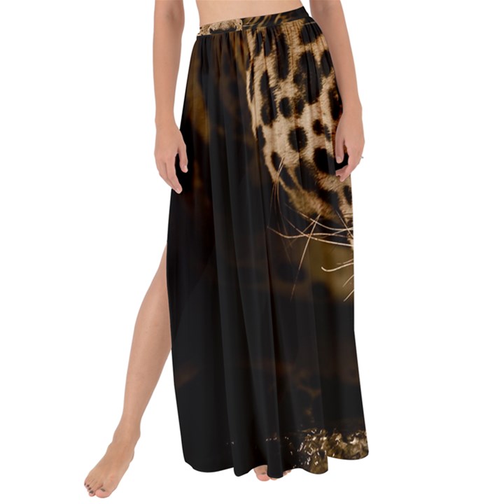 Jaguar Water Stalking Eyes Maxi Chiffon Tie-Up Sarong