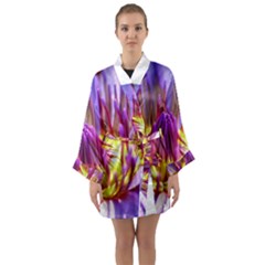 Flower Blossom Bloom Nature Long Sleeve Kimono Robe