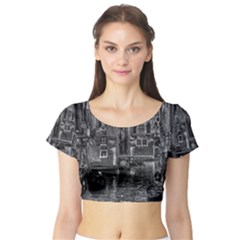 Venice Italy Gondola Boat Canal Short Sleeve Crop Top by BangZart