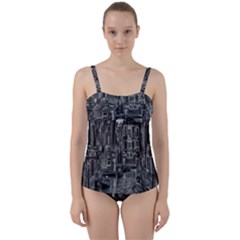 Venice Italy Gondola Boat Canal Twist Front Tankini Set by BangZart