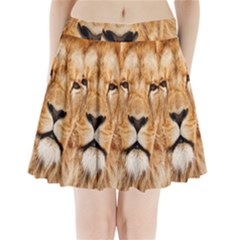 Africa African Animal Cat Close Up Pleated Mini Skirt by BangZart