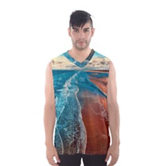 Sea Ocean Coastline Coast Sky Men s Basketball Tank Top by BangZart