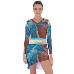 Sea Ocean Coastline Coast Sky Asymmetric Cut-out Shift Dress by BangZart