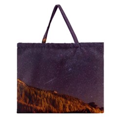 Italy Cabin Stars Milky Way Night Zipper Large Tote Bag by BangZart