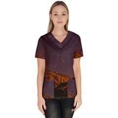 Italy Cabin Stars Milky Way Night Scrub Top by BangZart