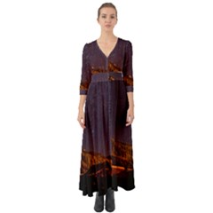 Italy Cabin Stars Milky Way Night Button Up Boho Maxi Dress by BangZart