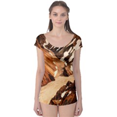 Iceland Mountains Snow Ravine Boyleg Leotard  by BangZart