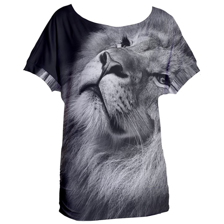 Feline Lion Tawny African Zoo Women s Oversized Tee