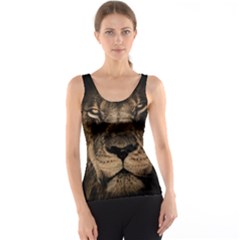 African Lion Mane Close Eyes Tank Top by BangZart