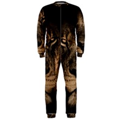 African Lion Mane Close Eyes Onepiece Jumpsuit (men)  by BangZart